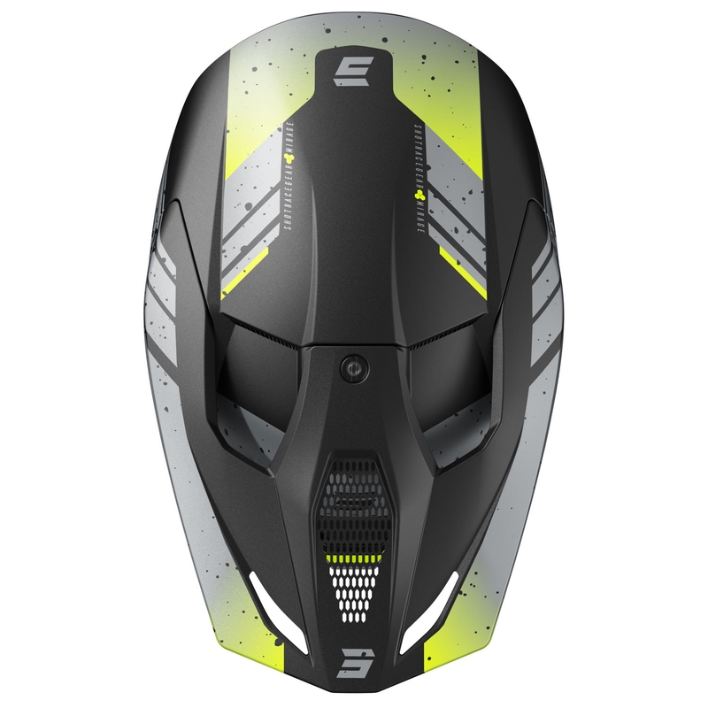 Motocross-Helm Shot Furious Mirage grau-fluo gelb
