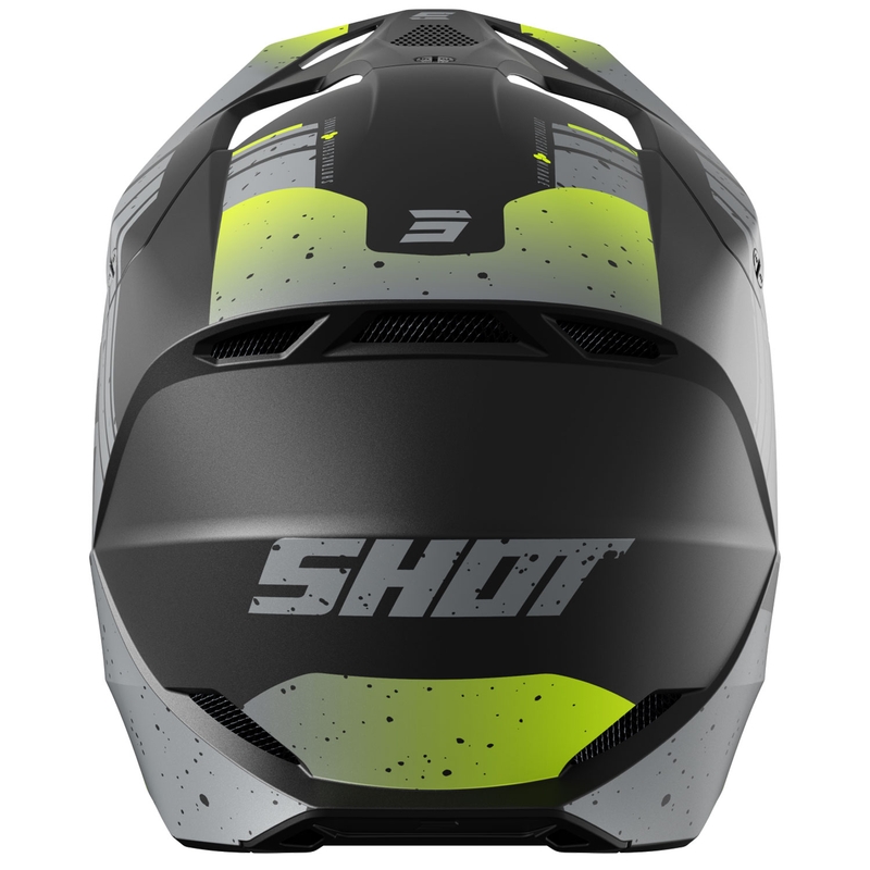 Motocross-Helm Shot Furious Mirage grau-fluo gelb