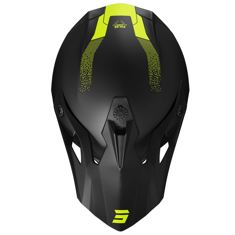 Motocross-Helm Shot Pulse Element matt fluogelb