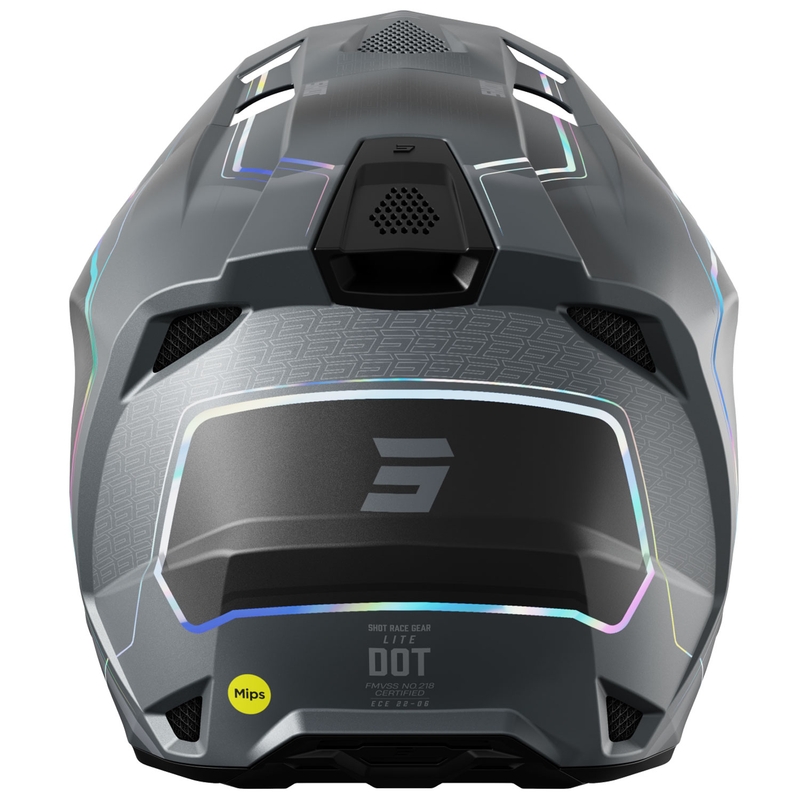 Motocross-Helm Shot Lite Challenger perlgrau holografisch