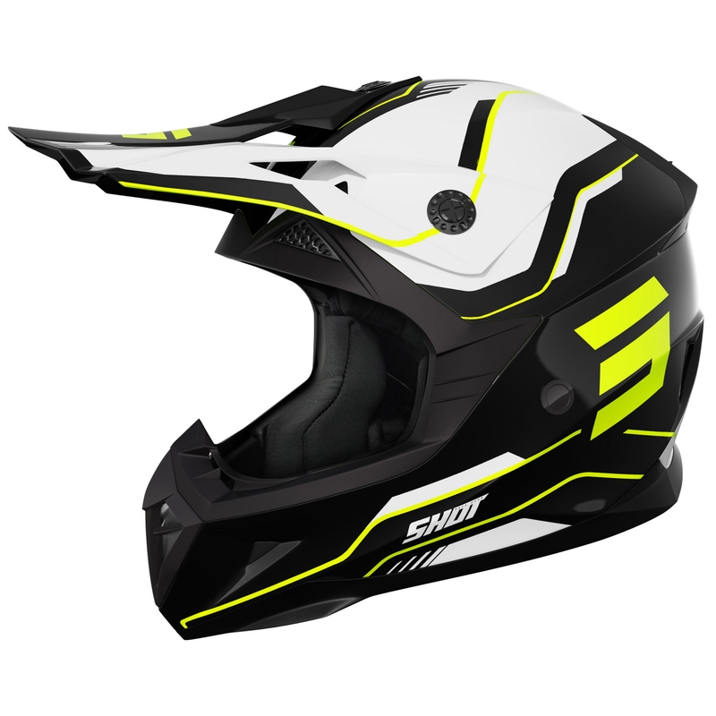 Motocross-Helm Shot Pulse Lines schwarz-fluo gelb