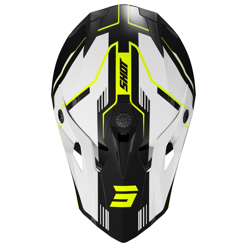 Motocross-Helm Shot Pulse Lines schwarz-fluo gelb