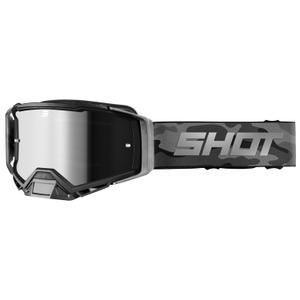 Motocross-Brille Shot Core in Grau-Camouflage mit Iridium-Plexiglas