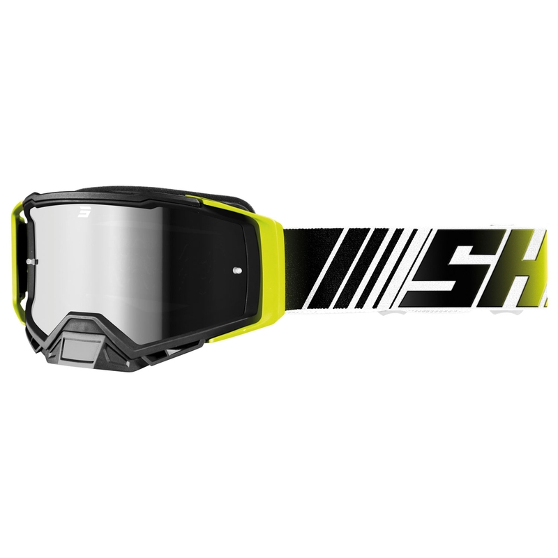 Motocross-Brille Shot Core fluo gelb-weiß mit Iridium-Plexiglas