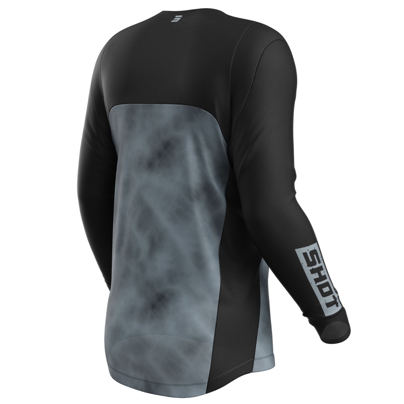 Motocross-Trikot Shot Contact Onyx schwarz-grau