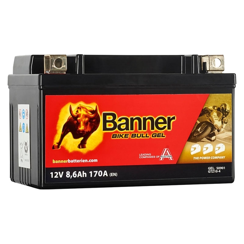 Gel-Motorradbatterie Banner Bike Bull GEL 509 01/BGTZ10-S - GTZ10-S 12V, 8,6Ah, 170A