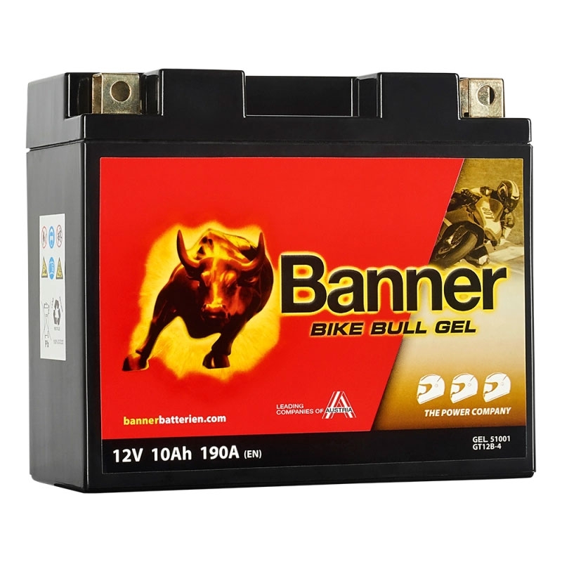 Gel-Motorradbatterie Banner Bike Bull GEL 510 01/BGT12B-4 - GT12B-4 12V, 10Ah, 190A