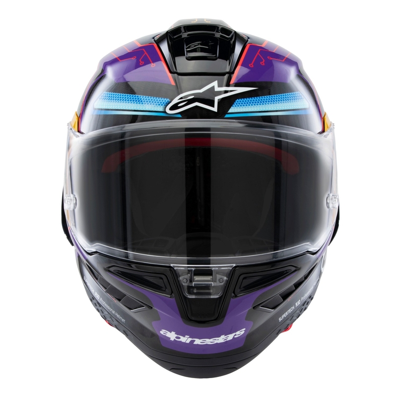 Alpinestars Supertech R-10 Limited Edition Martinator Jorge Martin Integraler Motorradhelm Blau-Lila-Rot-Gelb
