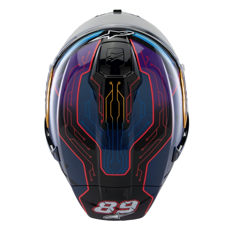 Alpinestars Supertech R-10 Limited Edition Martinator Jorge Martin Integraler Motorradhelm Blau-Lila-Rot-Gelb