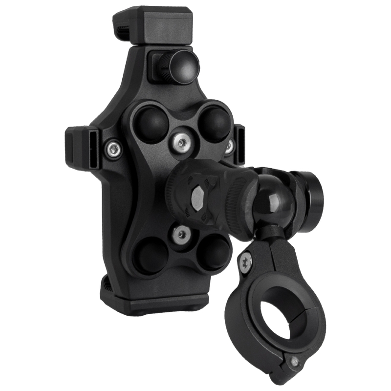 Antivibrations-Motorradhalterung mit Schloss MotoZem Grip PRO schwarz