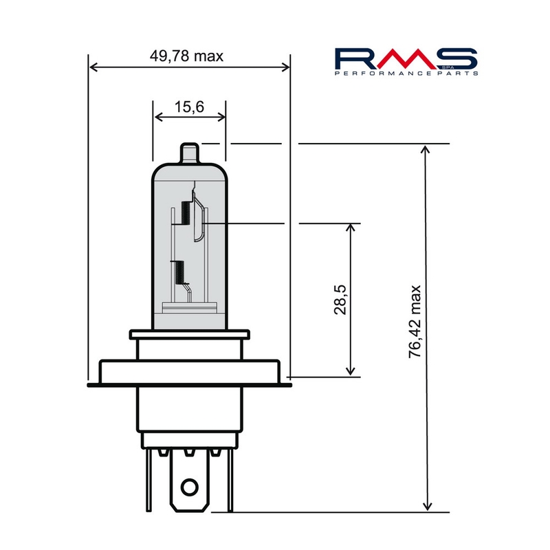 Žárovka RMS 12V 35/35W, HS1 modrá