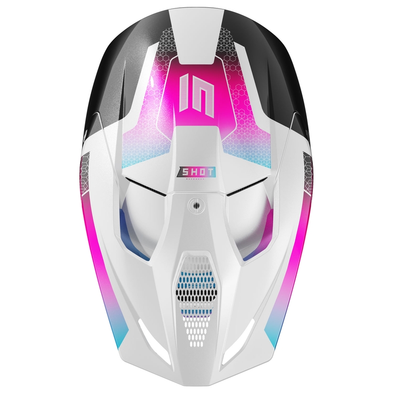 Shot Furious Phaser Kinder-Motocross-Helm schwarz-blau-rosa