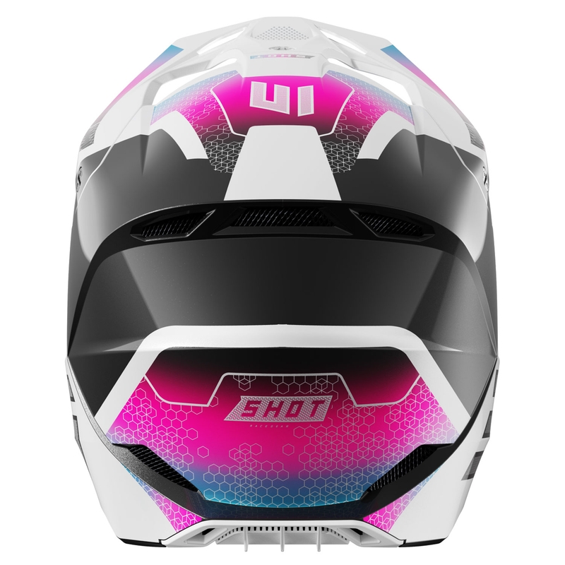 Shot Furious Phaser Kinder-Motocross-Helm schwarz-blau-rosa
