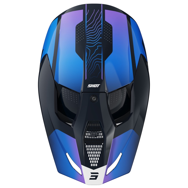 Kinder-Motocross-Helm Shot Furious Apex blau