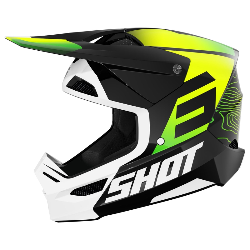 Kinder-Motocross-Helm Shot Furious Apex fluo gelb
