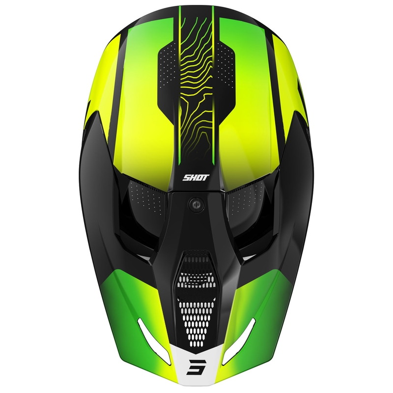 Kinder-Motocross-Helm Shot Furious Apex fluo gelb
