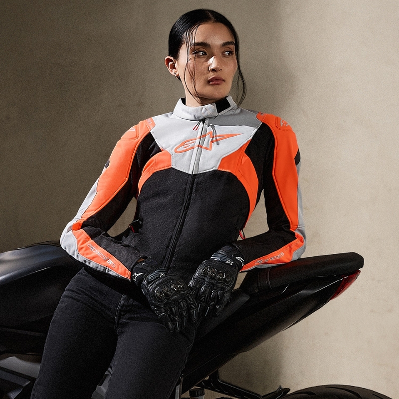 Damen-Motorradjacke Alpinestars Stella T-Jaws 4 Waterproof Schwarz-Grau-Fluorot