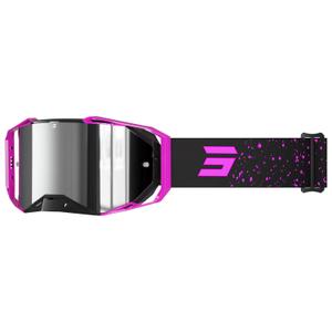 Motocross-Brille Shot Lite Mist Pink mit silbernem Iridium-Plexiglas