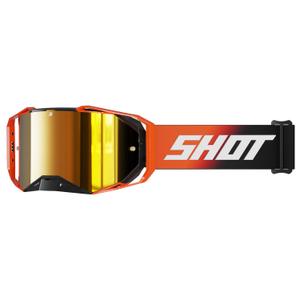 Motocross-Brille Shot Lite. Solides Orange mit orangefarbenem Iridium-Plexiglas