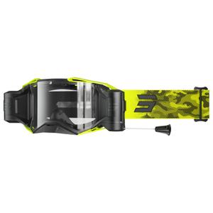 Motocross-Brille Shot Lite Roll-Off Patrol fluogelb mit klarem Plexiglas