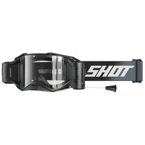 Motocross-Brille Shot Lite Roll-Off Solides Schwarz mit klarem Plexiglas