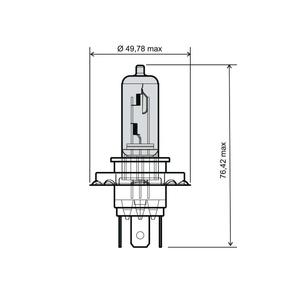 Žárovka RMS 12V 60/55W, H4 modrá
