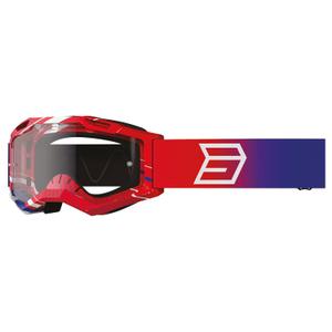 Kinder-Motocross-Brille Shot Rocket Kid 2.0 Drop Patriot mit klarem Plexiglas