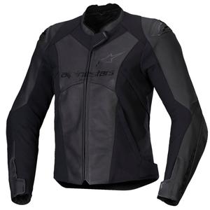 Alpinestars Stella Faster 3 Damen-Leder-Motorradjacke Schwarz-Schwarz