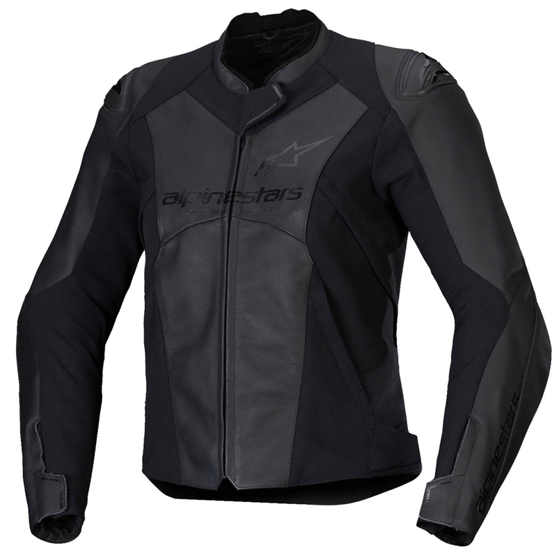 Alpinestars Stella Faster 3 Damen-Leder-Motorradjacke Schwarz-Schwarz