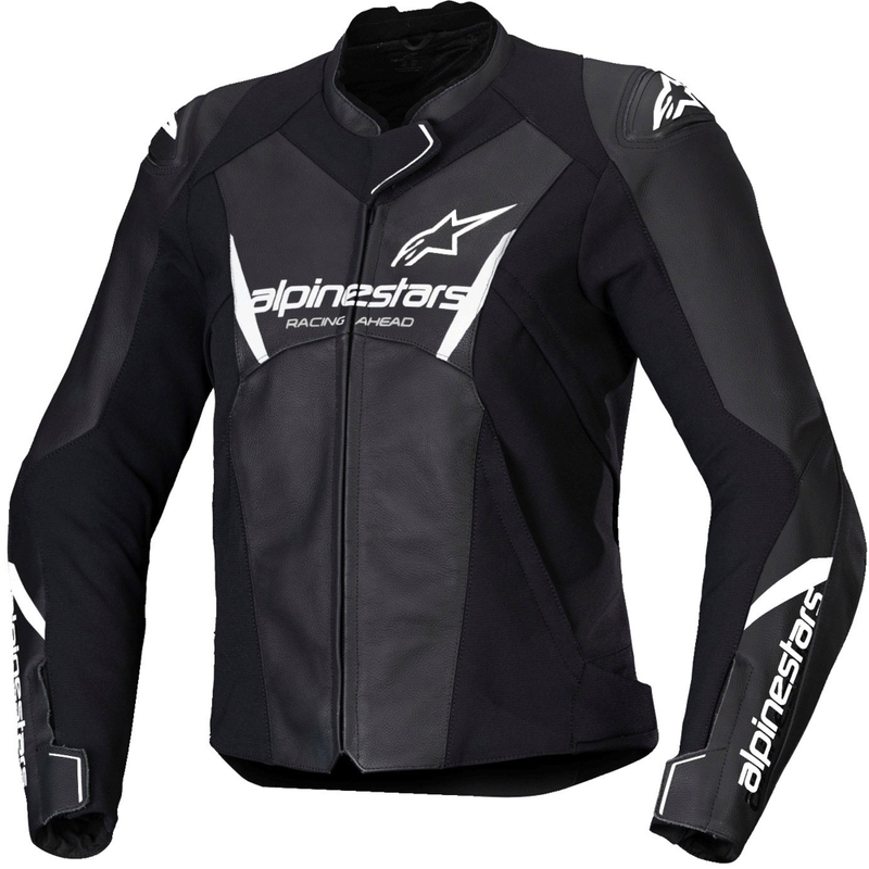 Alpinestars Stella Faster 3 Damen-Leder-Motorradjacke schwarz-weiß
