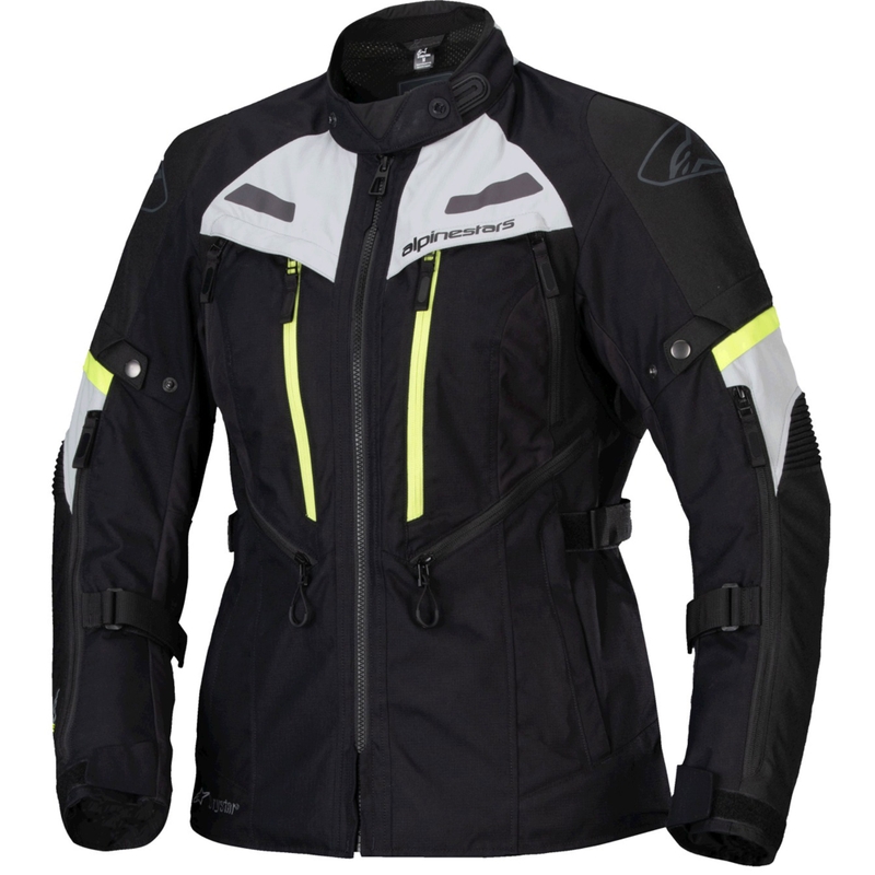 Damen-Motorradjacke Alpinestars Stella Bogota PRO Drystar Schwarz-Grau-Fluo-Gelb