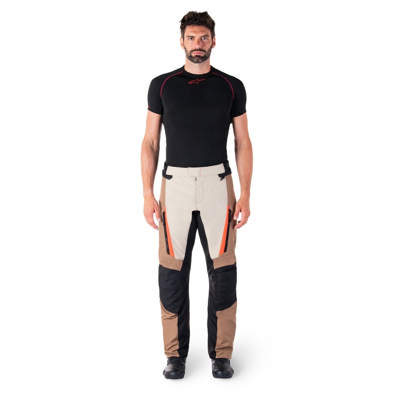 Alpinestars ST-1 Wasserdichte Motorradhose Khaki-Sand-Schwarz-Fluorot