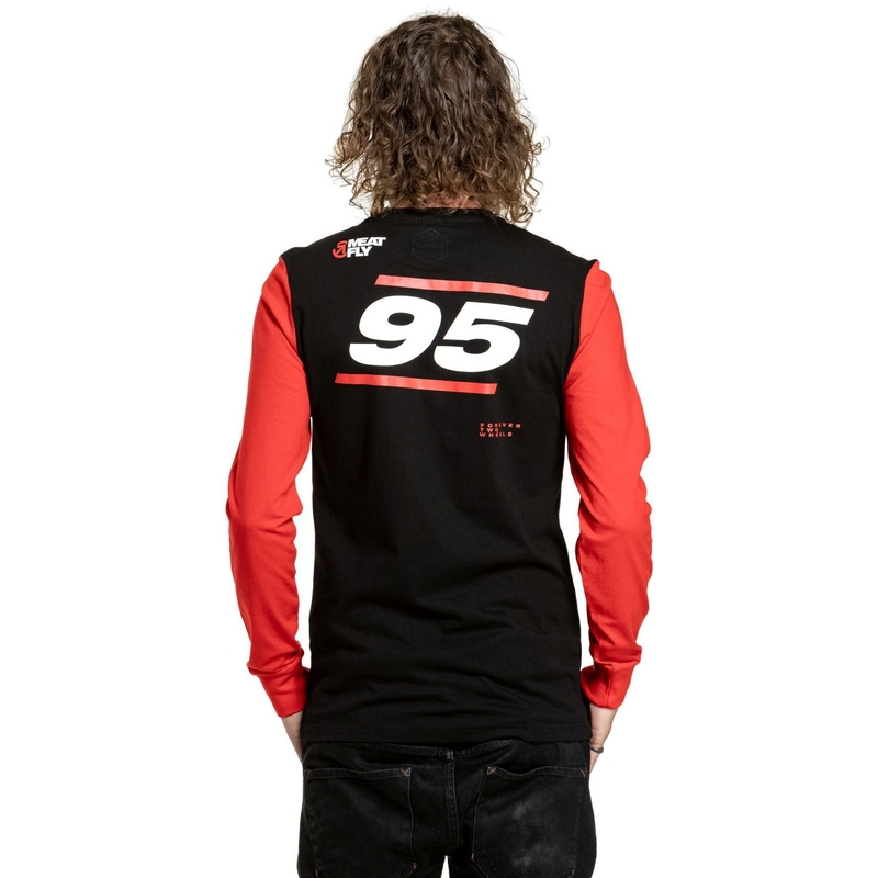 Meatfly Appex Langarm-T-Shirt schwarz-rot