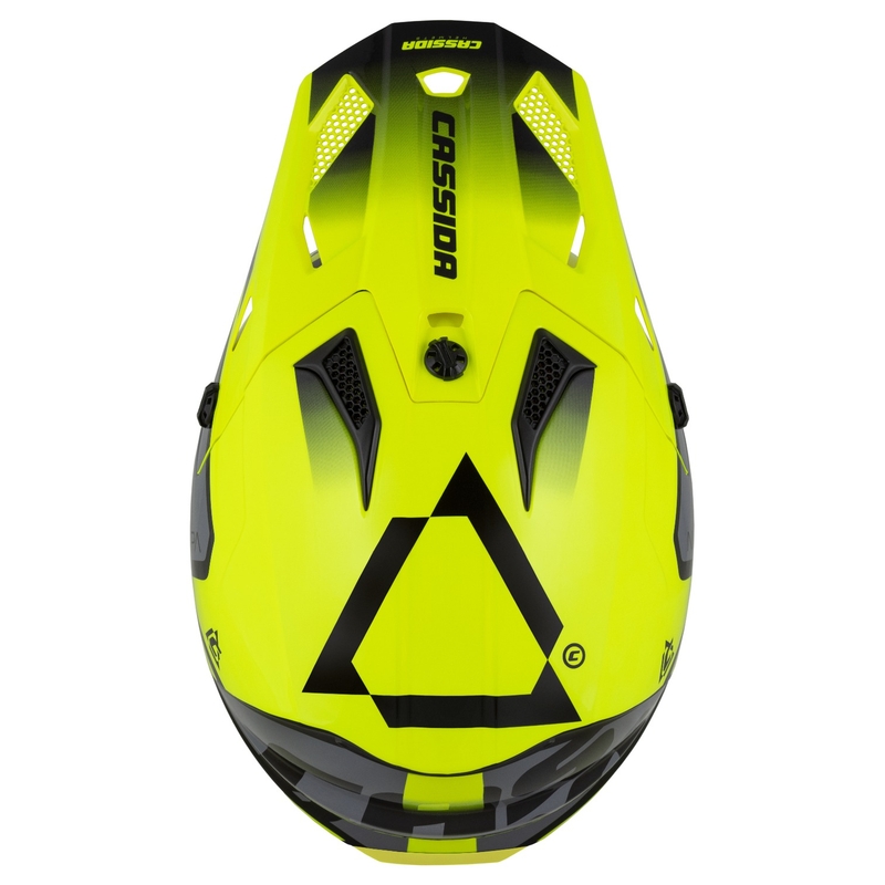 Motocross-Motorradhelm Cassida Cross Cup 2 Napa fluo gelb-schwarz-perlgrau