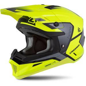 Motocross-Motorradhelm Cassida Cross Cup 2 Napa fluo gelb-schwarz-perlgrau