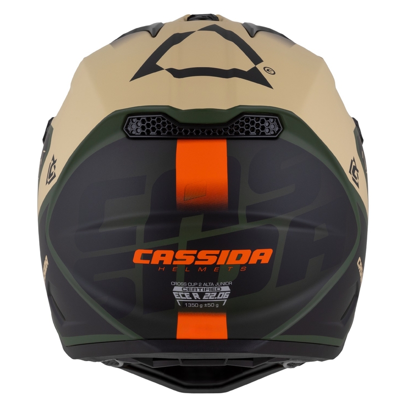 Cassida Cross Cup 2 Napa Matt Sand-Grün-Orange-Schwarz Kinder-Motocross-Motorradhelm