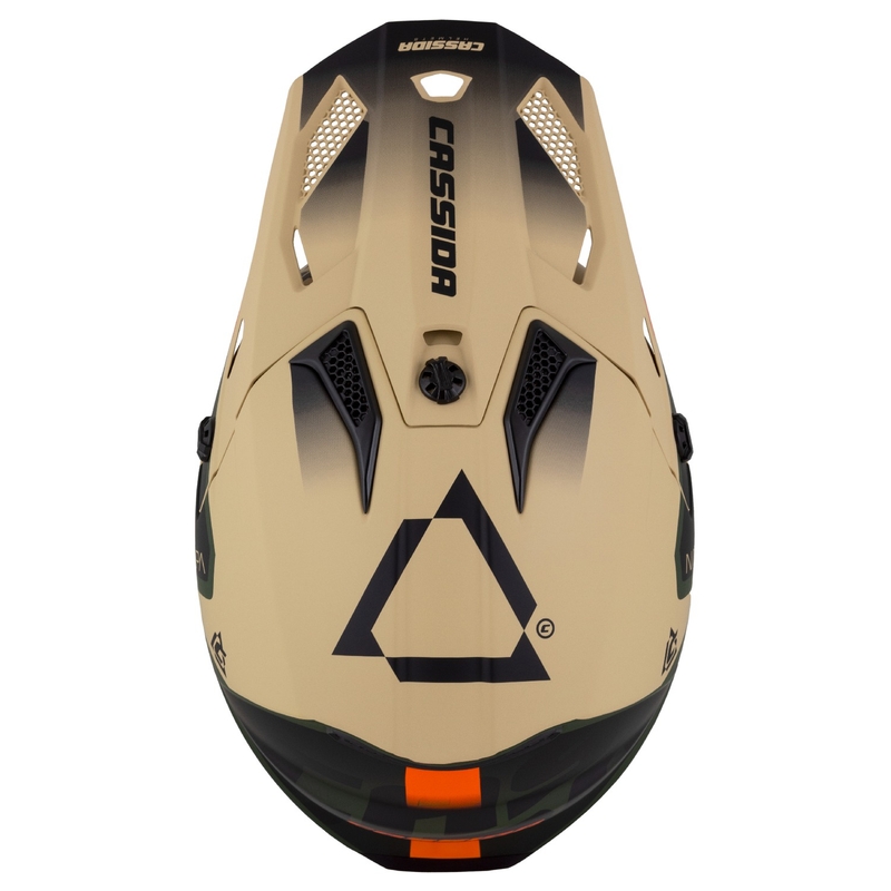 Cassida Cross Cup 2 Napa Matt Sand-Grün-Orange-Schwarz Kinder-Motocross-Motorradhelm