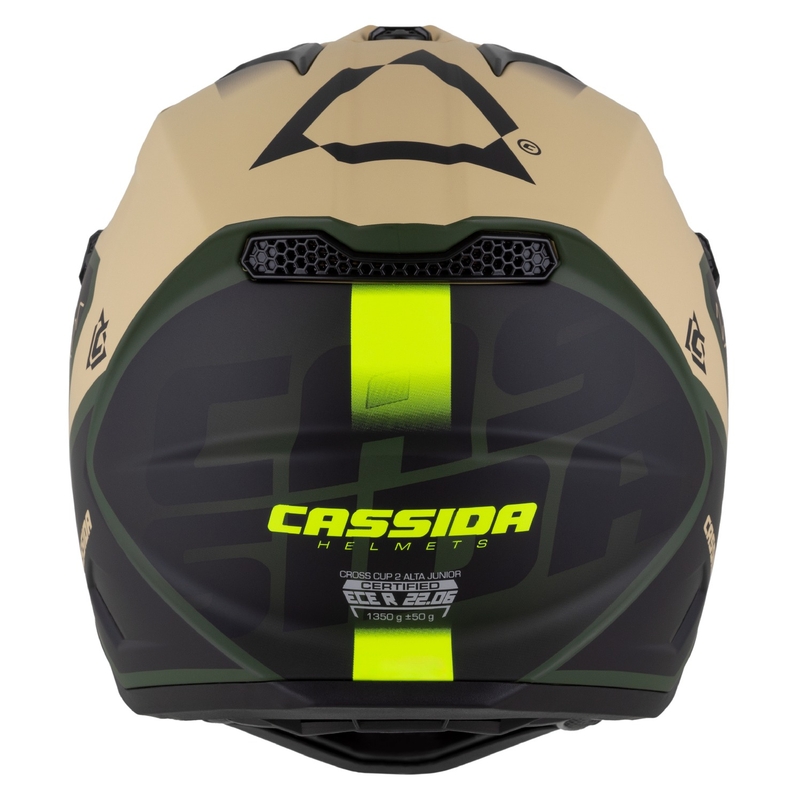 Cassida Cross Cup 2 Napa Matt Sand-Grün-Fluo Gelb-Schwarz Kinder-Motocross-Motorradhelm