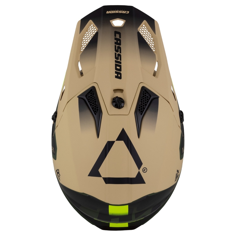Cassida Cross Cup 2 Napa Matt Sand-Grün-Fluo Gelb-Schwarz Kinder-Motocross-Motorradhelm