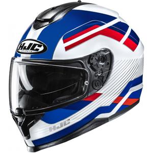 Integrierter Motorradhelm HJC C70N Belis MC21 weiß-blau-rot