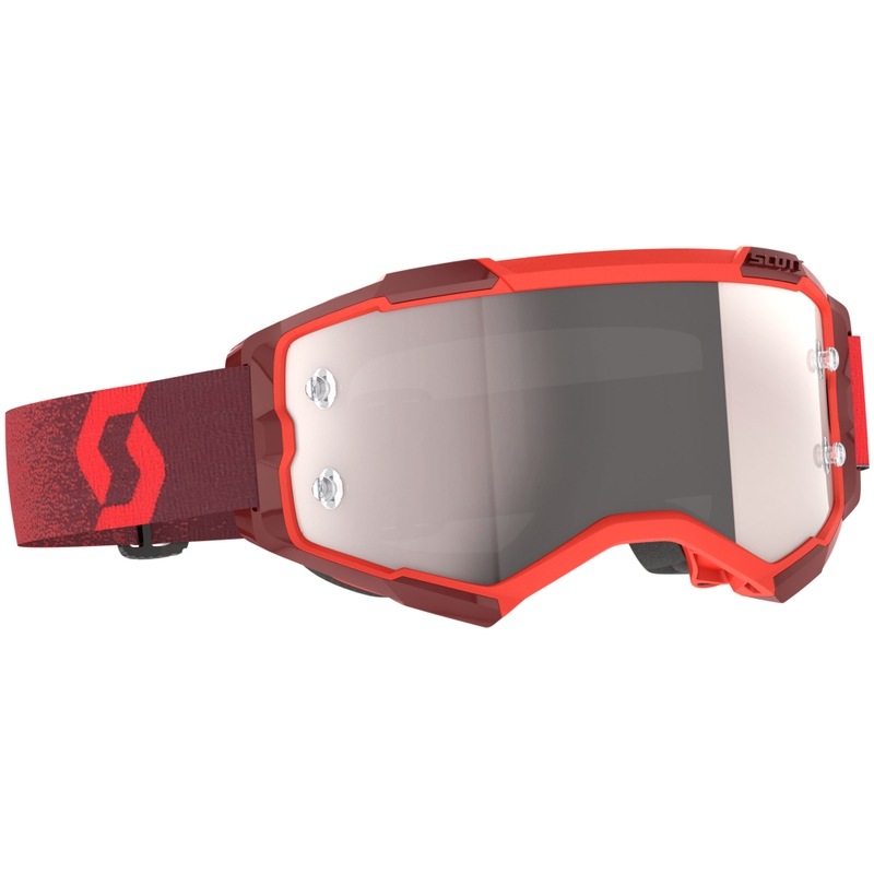 SCOTT Fury CH Motocross-Brille rot mit silbernem Plexiglas