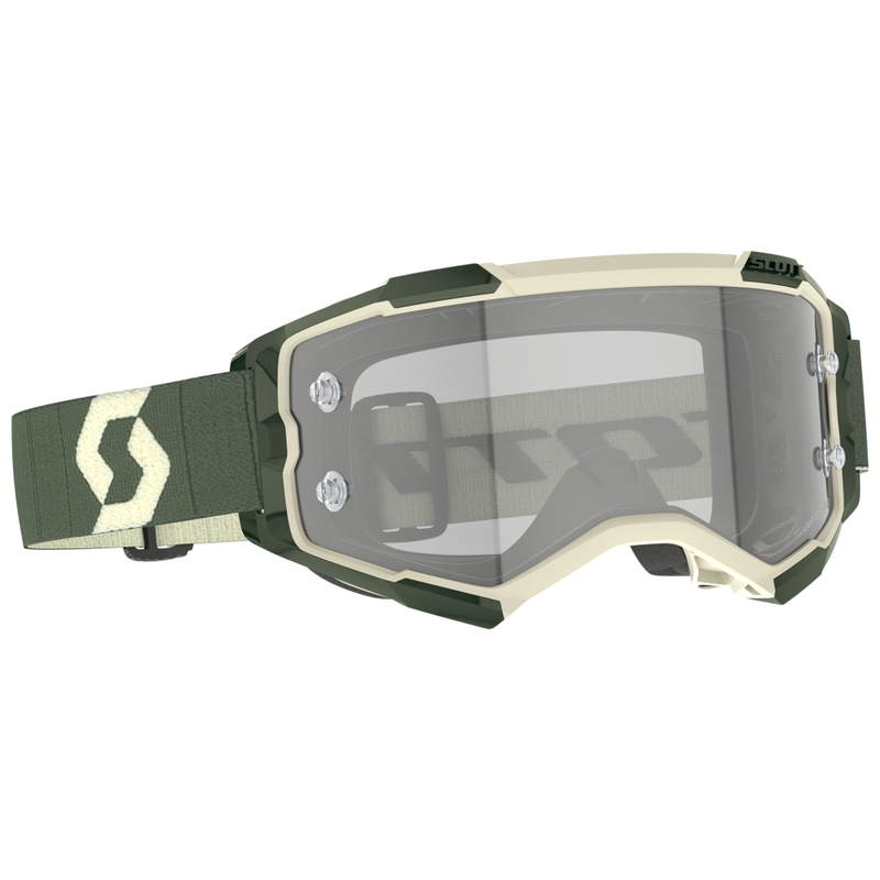 SCOTT Fury LS Motocross-Brille Khaki mit grauem Plexiglas