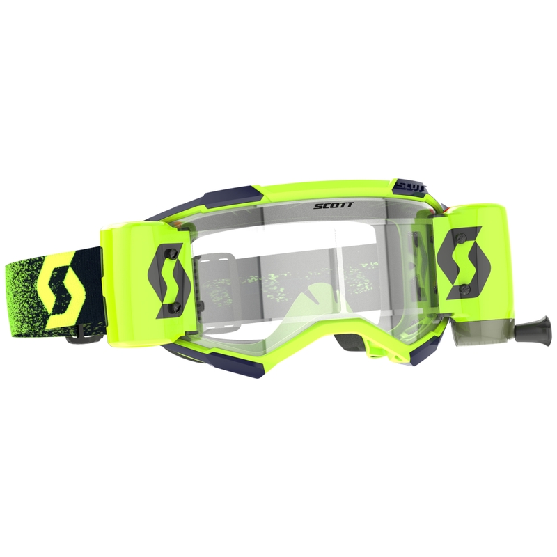 Motocross-Brille SCOTT Fury WFS fluo grün-gelb mit klarem Plexiglas