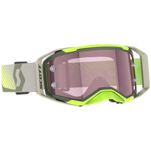 SCOTT Prospect 2.0 AMP Motocross-Brille Khaki-Fluogelb mit rosa Plexiglas