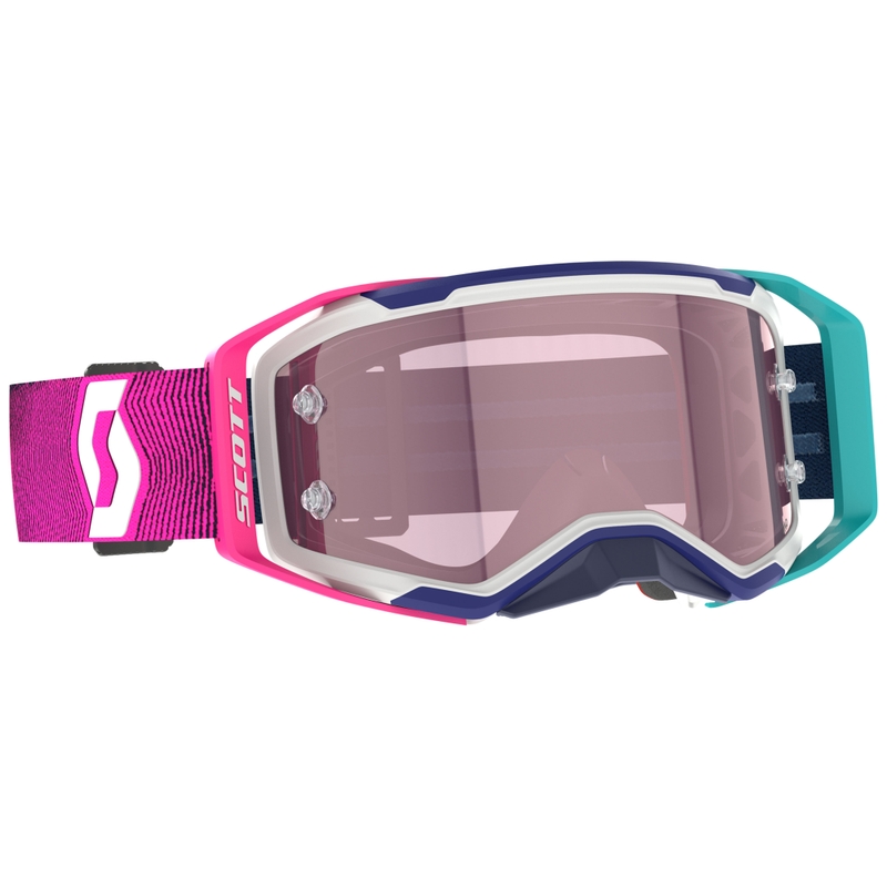SCOTT Prospect 2.0 AMP Motocross-Brille blau-rosa mit rosa Plexiglas