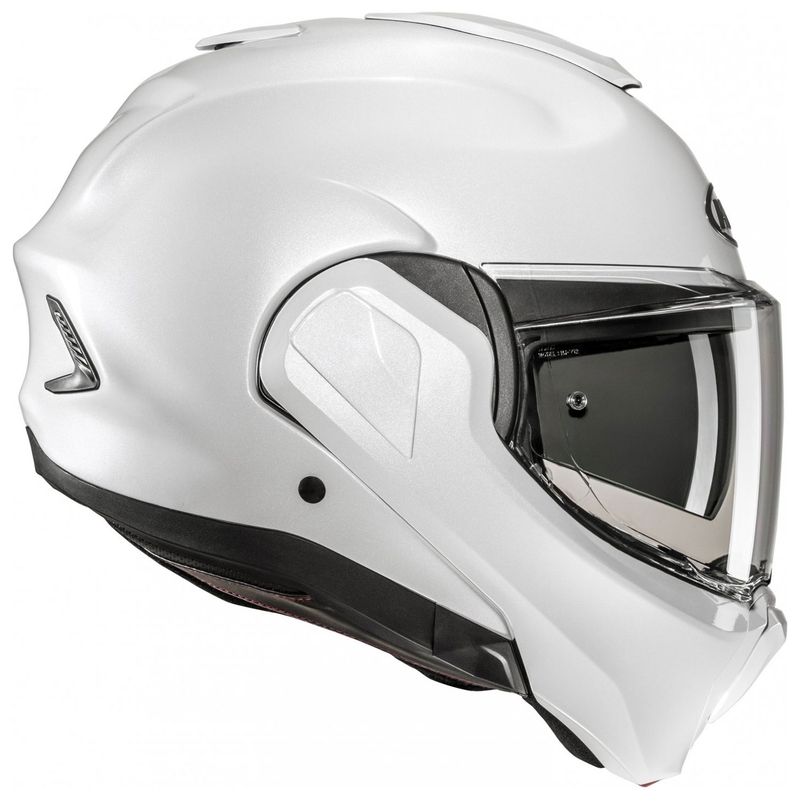 Klappbarer Motorradhelm HJC F100 Solid Perlweiß