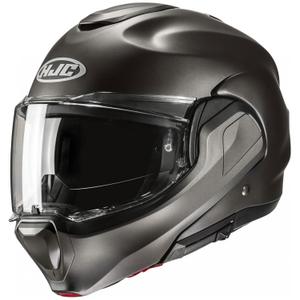 Klappbarer Motorradhelm HJC F100 Solid Semi Schwarz-Titan
