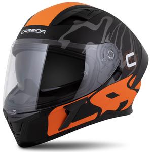 Cassida Orbit Multivers Integralhelm mattschwarz-orange-grau-weiß