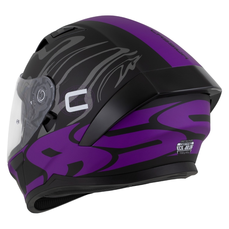 Cassida Orbit Multivers Integralhelm mattschwarz-lila-grau-weiß