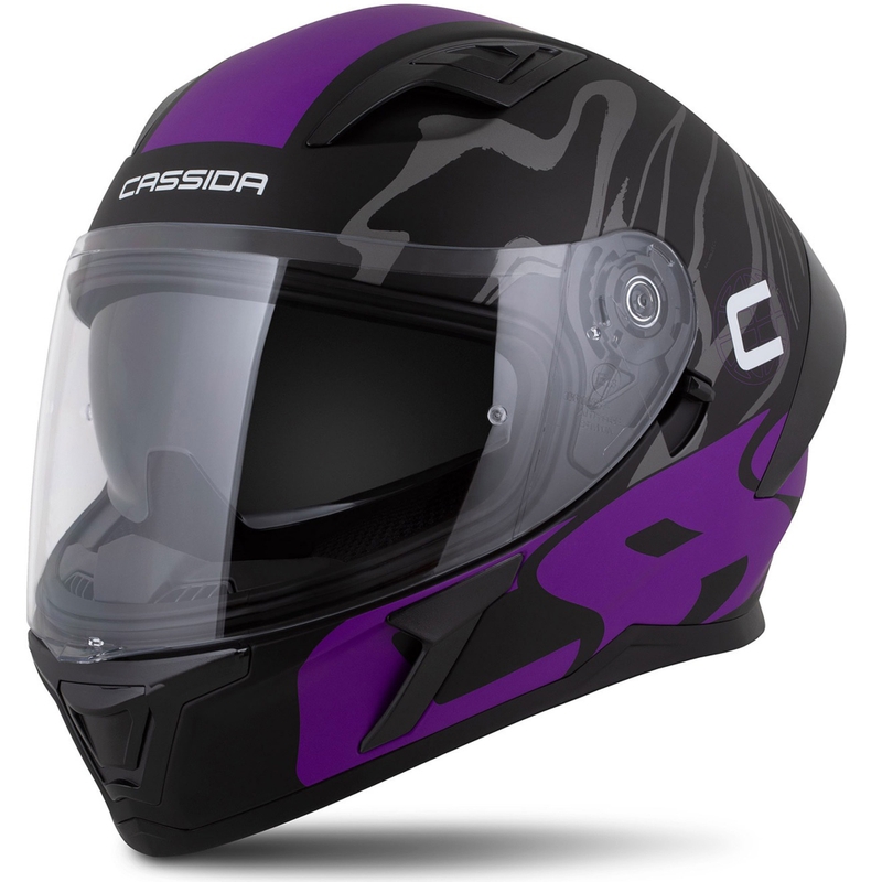 Cassida Orbit Multivers Integralhelm mattschwarz-lila-grau-weiß